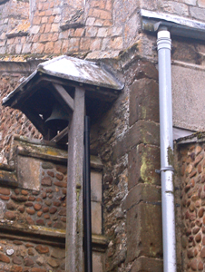 The long and short work (left of the drainpipe) at the east end of the nave March 2010